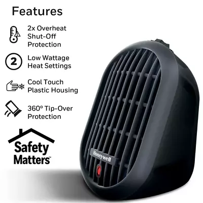 Honeywell HCE100B Heat Bud Ceramic Portable-Mini Heater - Black • $9.99