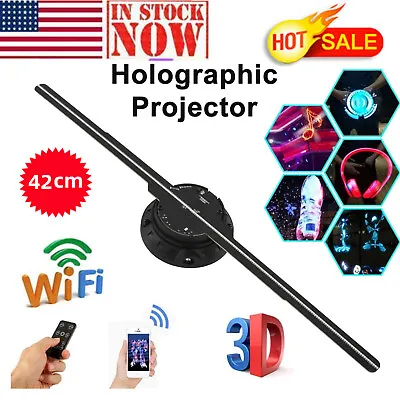 42cm 234 LEDs 3D Holographic Projector Fan Holographic Machine W/ Remote Control • $70.67