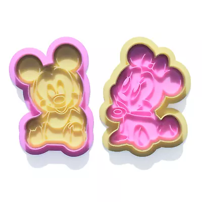 Baby Mickey And Baby Minnie Mouse  Cookie Cutter And Embosser Stamp Set  Kids Tv • $9.81