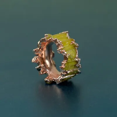 $16.38 • Buy Natural Pencil Shape Citrine Gemstone Statement Vintage Wedding Ring Jewelry