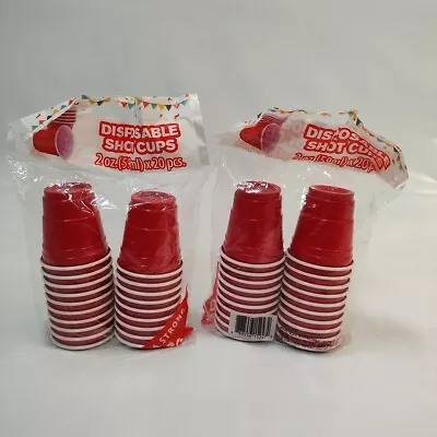 Shot Glasses Plastic Red White 40 Count Mini Serving Cups Party Fun Drinking • $12.95