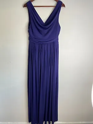 $29.99 • Buy Asos Dress Womens Size 14 Purple Cowl Neck Sleeveless Pleated Zip Stretch Lined
