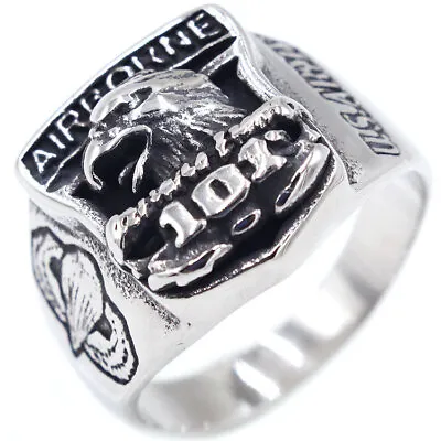 Vintage Airborne Eagle US Army Ring Stainless Steel Men's Gothic Air Force Ring • $12.94