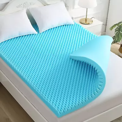 Foam Mattress Topper King 2 Inch Egg Crate Cooling Mattress Topper With Gel Inf • $107.61