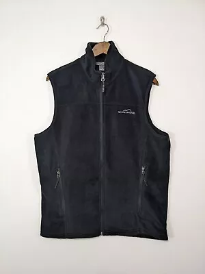 Eddie Bauer Vest Sleeveless Fleece Full Zip Black Men's Medium M • $26