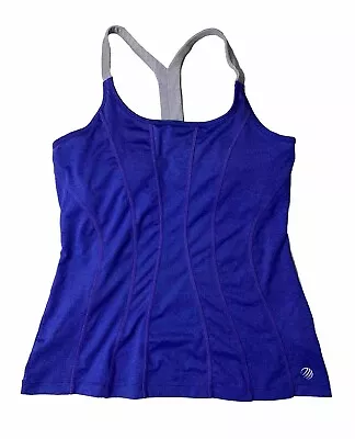 MPG Womens Active Top Size Large Purple Built In Shelf Bra Gym Sleeveless Shirt • $10.93