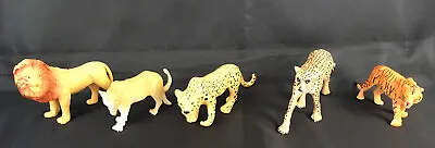 £3.99 • Buy 5 X Big Cat Plastic Figures (Approx 5”) - Lion, Tiger, Leopard - See Photos 
