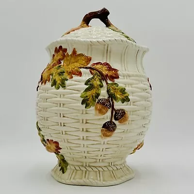 Vintage Bella Casa By Ganz Fall Wicker Ceramic 11” Cookie Jar Beautiful • $29.92