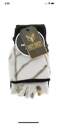 Hot Shot Men's Pop Top Mitten Winter Hunting Gloves L Camo White ~ NEW With Tag • $15