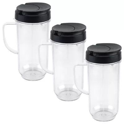 3 Pack 22 Oz Tall Cup With To-Go Lid Replacement Part Magic Bullet 250W MB1001 • $27.99