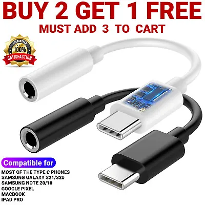 USB-C Type C To 3.5 Mm AUX Headphone Jack Adapter For Samsung Galaxy S24 S23 S22 • $2.95