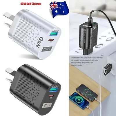 65w GaN Super Fast Charger For IPhone Apple Mobile Tablet Laptop PD Type C USB C • $28.68