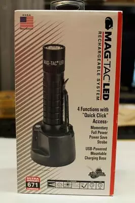 MAG-TAC LED Rechargeable Flashlight System Plain Bezel - Black NEW • $109.95