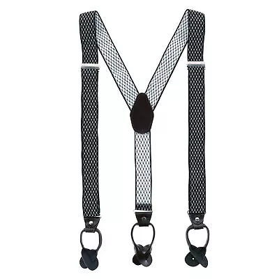 New CTM Men's 1.375 Inch Wide Dress Y-Back Button-End Suspenders • $16.94