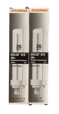 Lot Of 2 Sylvania 20684 Delux D/R 26W Compact Fluorescent CF26DD/E/827/ECO • $10.79