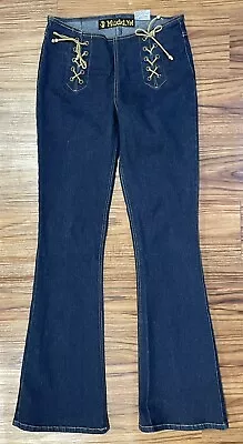 Mudd Yo! Women’s Vintage Low Rise Flare Jeans Size 5 Dark Wash Blue Denim • $50