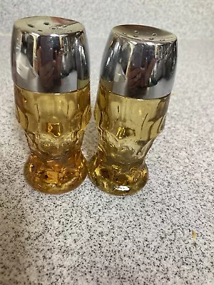 Vintage Viking Amber Glass Salt And Pepper Shakers • $14