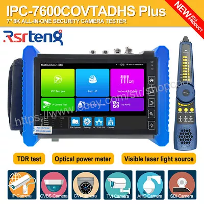 Rsrteng 8K CCTV Tester AHD CVI TVI SDI VGA HDMI TDR OPM VLS 7600COVTADHS Plus US • $520.13