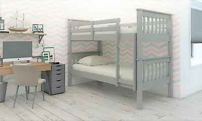 £239.99 • Buy Children's Bunk Bed Grey Lacquered Colorado Can Be Split Into Two Single Beds