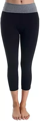 Mopas Ladies Capri Yoga Leggings (YP1004 H.GRY/BLACK LARGE) • $16.99