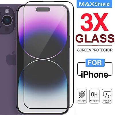 $8.95 • Buy 3X For IPhone 14 Plus 13 12 11 Pro Max SE XS XR Tempered Glass Screen Protector