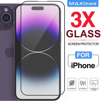 $3.75 • Buy 3X For IPhone 14 Plus 13 12 11 Pro Max SE XS XR Tempered Glass Screen Protector