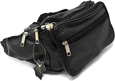 Travel Leather Bum Bag Money Waist Belt Pack Holiday Festival Money Pouch • £11.90