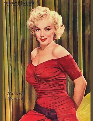 MARILYN MONROE NEW YORK SUNDAY NEWS ~ 11x14 Cover (ONLY) Print NOVEMBER 1952 • $4