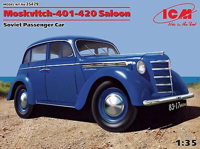 Moskvitch-401-420 Saloon Soviet Passenger Car 1:3 5 Plastic Model Kit Icm • $40.55