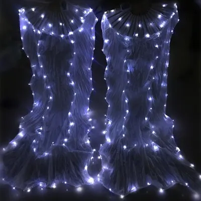 £55.08 • Buy LED Veil Belly Dancing Polyester Silk Fans Veils Praise Glow LED Light Up Show