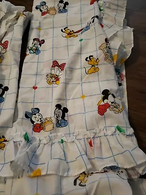 £19.62 • Buy Disney Babies Baby Mickey Curtain Panels With Tie Backs 48 X 63 Mouse Minnie 