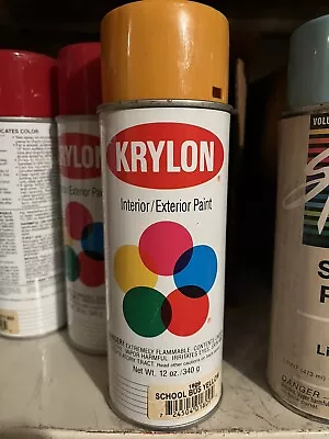 Vintage 1991 School Bus Yellow KRYLON Flat Ball Spray Paint Can • $9.42