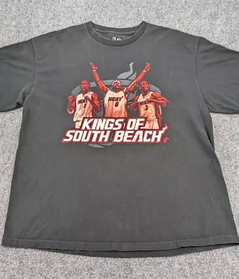 Miami Heat Kings Of South Beach Majestic Shirt Mens XL NBA LeBron Wade Bosh • $23.88