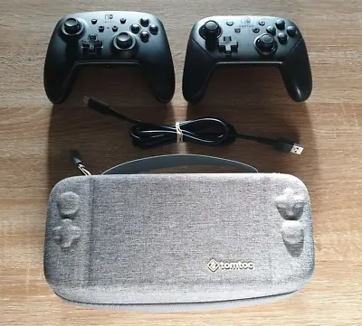 Nintendo Switch CONSOLE CASE 2 CLASSIC WIRELESS PRO CONTROLLERS +CHARGE CORD • $150