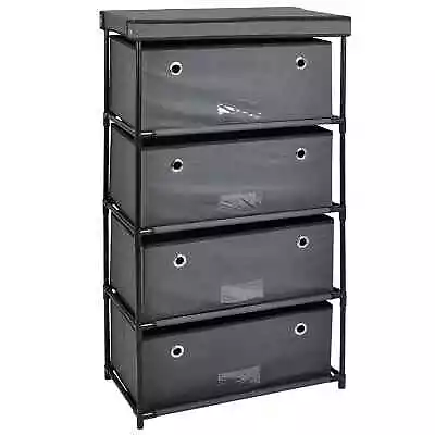 Space Ways Large 4 Drawer Canvas Wardrobes Multipurpose Storage Units Wide • £34.99