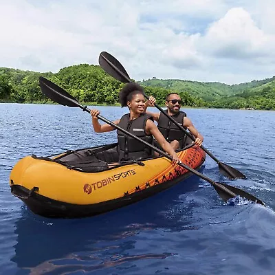 Kayak Inflatable 2 Two Person Seat Foldable Blow Up Lightweight Tandem Portable • $331.99