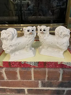 Price Drop‼️Vtg Rare Pr Of Allison Moore Staffordshire Eng.  Dogs W/glass Eyes! • $289.99