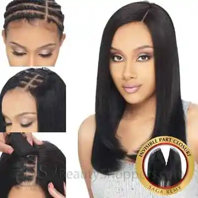 Milky Way Saga Remy Invisible Part Weaving Closure 12 Inches Straight • £45