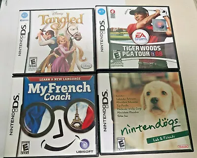 4 My French Coach Nintendo DS 2007 Nintendogs Lab Tangled Tiger Woods 08 LOT NDS • $27.77