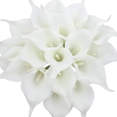 20  Pcs  Calla  Lily  Bridal  Bouquet  Of  Flowers  Artificial  Flower  Head  La • £24.99