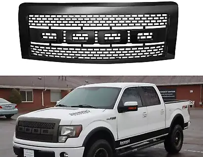 For 2009-2014 Ford F150 F-150 Front Bumper Grille Hood Grill Gloss Black • $85.77
