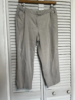 J. JILL Women's Size 16 Pants Mid Rise Cropped LINEN Blend Straight Pockets • $17.46