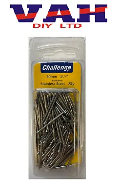STAINLESS STEEL PANEL PINS 20mm 25mm 30mm 75 / 60 Gram • £4.99