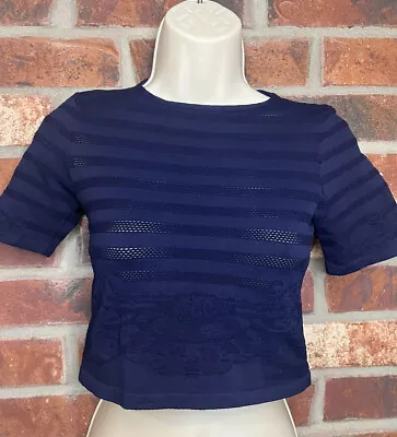 Marciano For Guess Mesh Crop Top M/L Blue • $20