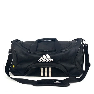 $20 • Buy Adidas Duffel Bag Unisex One Size Black White Sports Athletic Logo Zip Top