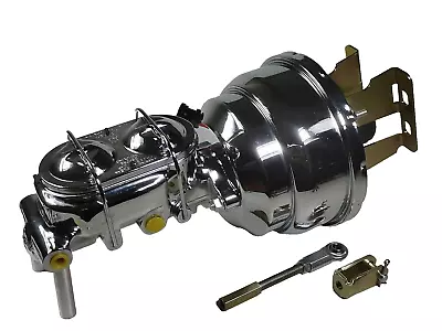 1955 1956 1957 Chevy Car Chrome  7  Dual Brake Booster + Master Cylinder Bel Air • $159.65