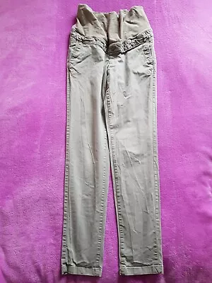 H&M Mama Maternity Size 12/EUR 40 Over Bump Chinos Trousers L30  - Beige • £8.50