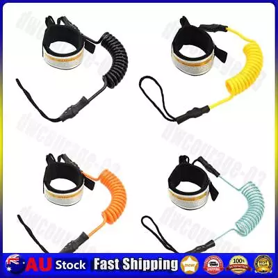 TPU Elastic Coiled Safety Surfing Hand Rope Stand Up Paddle Board Leash Straps • $9.90