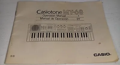 Casio MT-68 Casiotone Electronic Keyboard Original User's Owner's Manual Book • $34.18