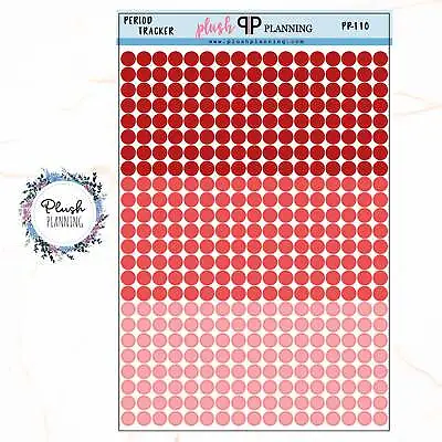 Period Tracker Mini Dot Planner Stickers All Red Mini Dots • $4.55